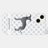 ブルーイタリアングレーハウンド かわいい犬のカスタムネーム入り Case-Mate iPhoneケース (裏面 (横))