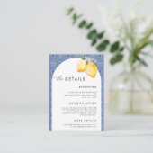 ブルーイタリアンスペインのタイル結婚レモン詳細 エンクロージャーカード (スタンド正面)