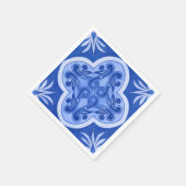 ブルーイタリアンタイルサマーブライダルシャワーパーティー スタンダードカクテルナプキン (角)