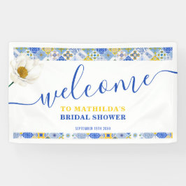 ブルーイタリアンタイルズサマーブライダルシャワーへようこそ 横断幕