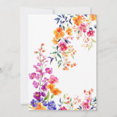 ブルーイタリアンタイルブライトフローラブライダルシャワー 招待状 (裏面)