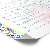 ブルーイタリアンタイルマンマミアブライダルシャワーゲーム ポスター (角)