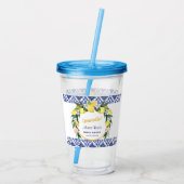ブルーイタリアンタイルリモンチェロブライダルシャワーギフト アクリルタンブラー (裏面)