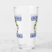 ブルーイタリアンタイルリモンチェロブライダルシャワーギフト タンブラーグラス (左)