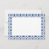 ブルーイタリアンタイルレモンブライダルシャワーありがとう サンキューカード (裏面)