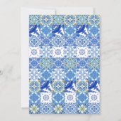 ブルーイタリアンタイルレモンブライダルシャワー 招待状 (裏面)