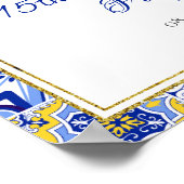 ブルーイタリアンタイルレモン水カラーパーティーへようこそ ポスター (角)