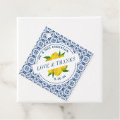 ブルーイタリアンタイルレモン結婚式の引き出物 フェイバータグ (インサイチュ)