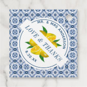 ブルーイタリアンタイルレモン結婚式の引き出物 フェイバータグ (裏面)