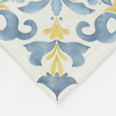 ブルーイタリアンタイルレモン フリースブランケット (角)