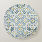 ブルーイタリアンタイルレモン ラウンドクッション (裏面)