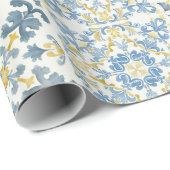 ブルーイタリアンタイルレモン ラッピングペーパー (ロールコーナー)