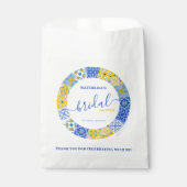 ブルーイタリアンタイル夏ブライダルシャワーありがとう フェイバーバッグ (正面)