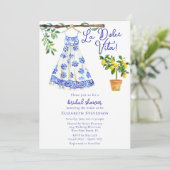 ブルーイタリアンドレスラドルチェヴィータブライダルシャワー 招待状