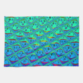 ブルーイタリアンマーメイドモチーフアートプリント キッチンタオル (横)