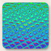 ブルーイタリアンマーメイドモチーフアートプリント コースター (正面)