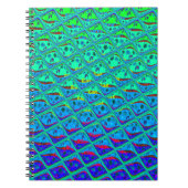 ブルーイタリアンマーメイドモチーフアートプリント ノートブック (正面)