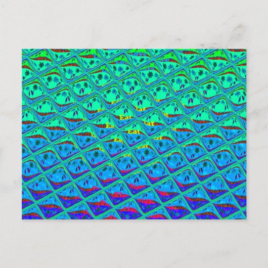 ブルーイタリアンマーメイドモチーフアートプリント ポストカード (正面)