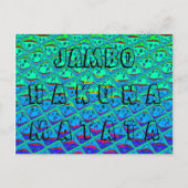 ブルーイタリアンマーメイドモチーフアートプリント ポストカード (正面)