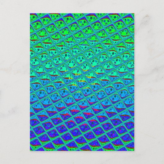 ブルーイタリアンマーメイドモチーフアートプリント ポストカード (正面)