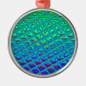 ブルーイタリアンマーメイドモチーフアートプリント メタルオーナメント (正面)