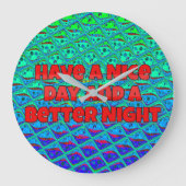 ブルーイタリアンマーメイドモチーフアートプリント ラージ壁時計 (正面)