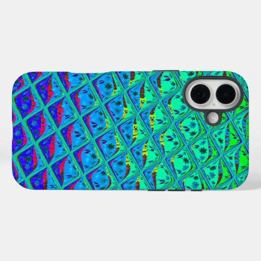 ブルーイタリアンマーメイドモチーフアートプリント Case-Mate iPhoneケース (裏面 (横))