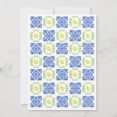 ブルーイタリアンレモンタイルフレームブライダルシャワー 招待状 (裏面)