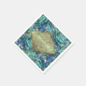 ブルーイッシュターコイズモン離れステラ&蝶 スタンダードカクテルナプキン (角)