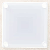 ブルーイッシュパープルスクエアジオメトリ ガラスコースター (裏面)