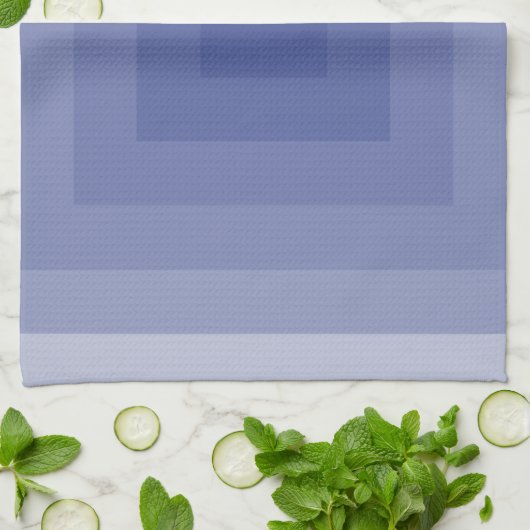 ブルーイッシュパープルスクエアジオメトリ キッチンタオル (折り畳み)