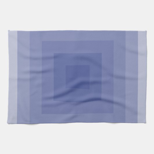 ブルーイッシュパープルスクエアジオメトリ キッチンタオル (横)