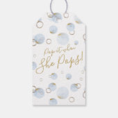 ブルーイッポップ・アートのト時の彼女のポップメッセージカード、シャンパンラベル ギフトタグ (裏面)