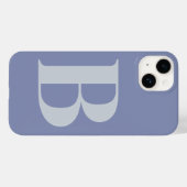 ブルーイニシャルネームパーソナライズされたモノグラムデザイン Case-Mate iPhoneケース (裏面 (横))