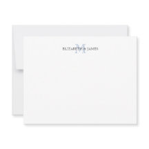 ブルーイニシャルモノグラムのカップルパーソナライズされた