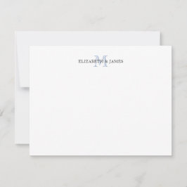 ブルーイニシャルモノグラムペアカスタム ノートカード