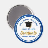 ブルーイパーソナライズされたズド2025年度卒業パーティー マグネット (正面/裏面)