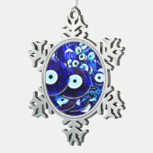 ブルーイビルアイアミュレット スノーフレークピューターオーナメント (右)