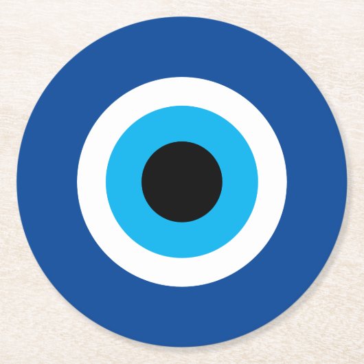 ブルーイブライトアイラウンド紙飲み物用コースターforパーティー ラウンドペーパーコースター (正面)