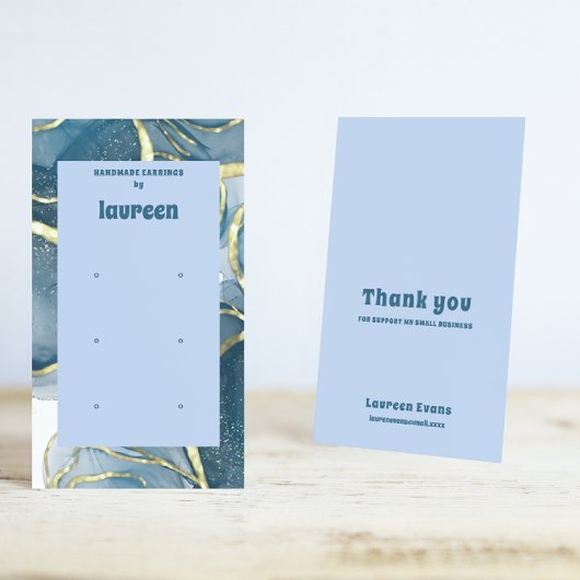 ブルーイヤリング表示名刺 名刺