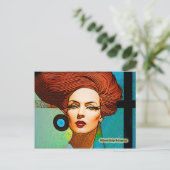 「ブルーイヤリング」はがき ポストカード (スタンド正面)