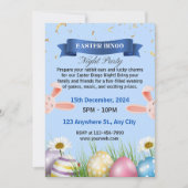 ブルーイラストレートイースタービンゴナイトパーティの招待状 招待状 (正面)