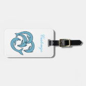 ブルーイルカーリングサンダーコーブバー ラゲッジタグ (正面横)