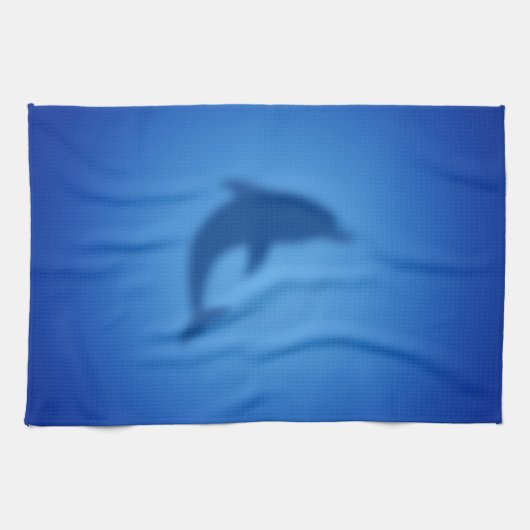 ブルーイルカ キッチンタオル (横)
