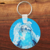 ブルーイルカ キーホルダー (正面)