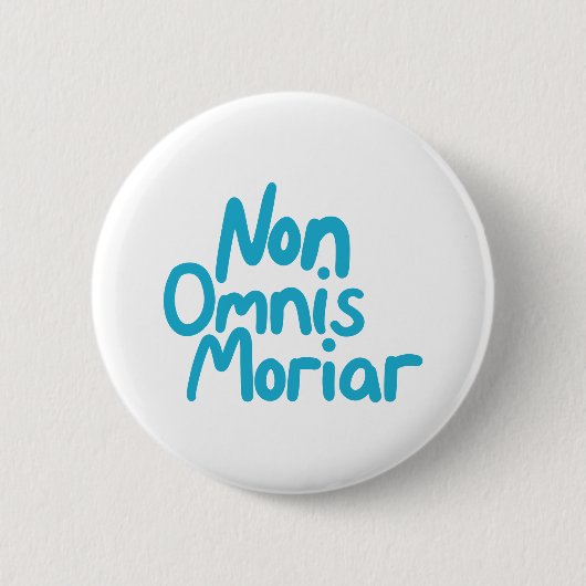 ブルーインキハンドレター古代ラテン引用文 缶バッジ (正面)