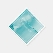 ブルーインクウォーターカラーハッピーバースデー スタンダードカクテルナプキン (角)