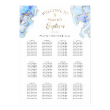 ブルーインクマーブルスプラッシュの洗礼式シーティングチャート