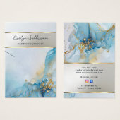 ブルーインクマーブルネックレスディスプレイカード (正面&裏面)