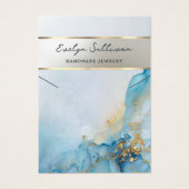 ブルーインクマーブルネックレスディスプレイカード (正面)